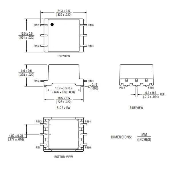 HCTSM150102HL High Clearance and Creepage Distance Transformer