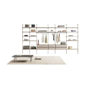 Modern Open Wardrobe Customized Solid Wood Bedroom Wardrobe