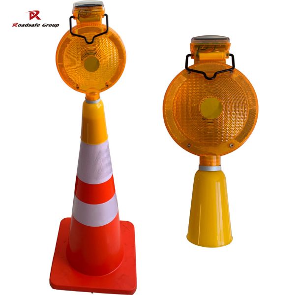 185mm 39cm Solar Rechargeable Traffic Warning Light with PC and ABS Material for High Durability