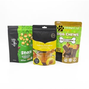 Manufacturer PET Food Packaging Flat Bottom Zipper Plastic Dog Food Packaging