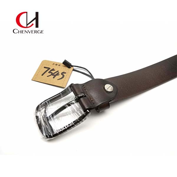 Men's Cowhide Genuine Leather Belt Width 34mm Brown Black Color