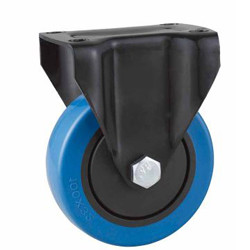 medium duty 5" threaded stem blue elastic rubber caster, 5" screw high elastic