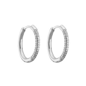 Crystal 925 Sterling Silver Jewelry Hoop Huggie Earrings Unisex