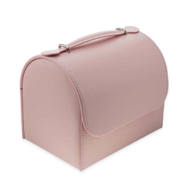 Buy Serafil Thread Pink Portable Leather Jewelry Box With Handle at wholesale prices