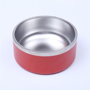 Feeding 64oz Dog Travel Water Bowl Sus304 Rubber Dog Bowl