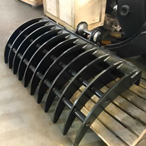 High Quality Custom PC100-6 10 Ton Excavator Rake Bucket OEM Attachment