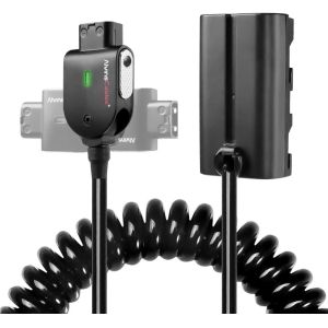 Alvin's NP-F to D-Tap Coiled Cable for SmallHD/Atomos Monitor Power