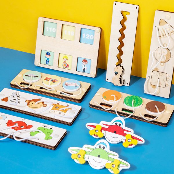 Buy DIY Montessori Matching Sensory Activity Board Early Education Kid Learning at wholesale prices