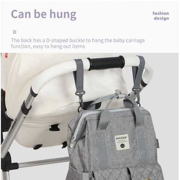 Multifunctional Mommy Diaper Bag Backpack With Trailer Buckle OEM ODM