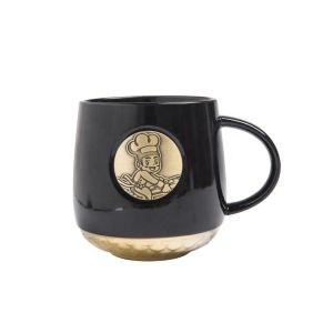 420ml Creative Ceramic Coffee Cups With Copper Fish Scale Pattern