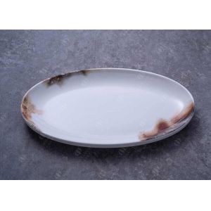 Odorless Ceramic Dinner Plate Oval Fish Serving Plate