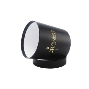 Reusable Round Black Flower Gift Box With Recycled Paperboard Material