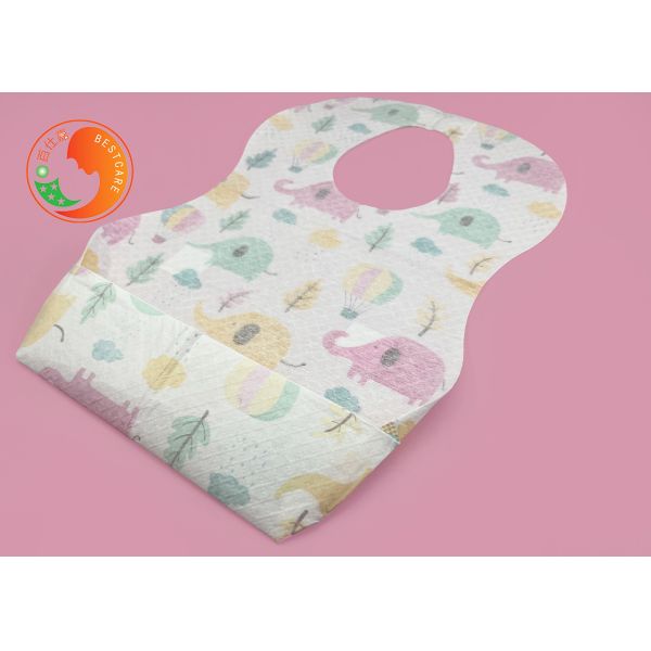 Buy Anti Irritation Custom Disposable Bibs Anti Stain Wet Saliva for Travelling at wholesale prices