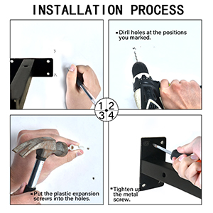 6*10" DIY heavy duty pipe square tube T shelf bracket