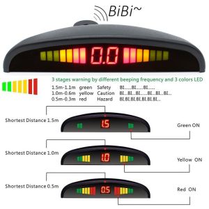 IP67 Dual Core CPU Car Sensor Black Backup Warning Device Alarm System RoHS