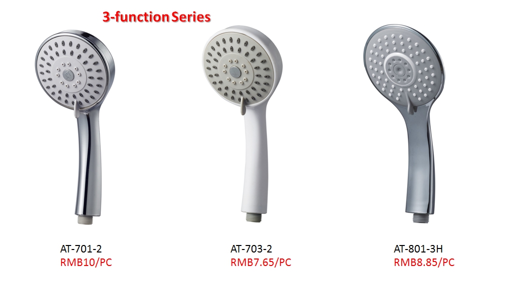 Hand Shower Set with hose and bracket 3 function ABS hand shower grey colour