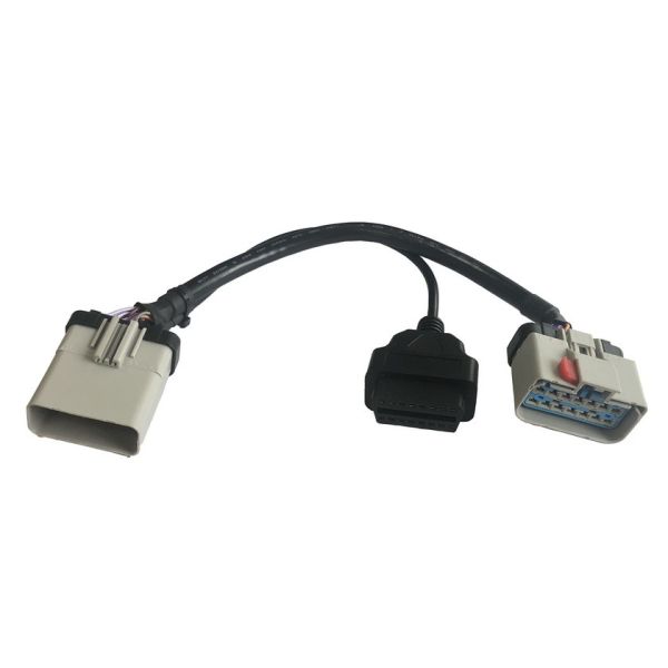 Buy RP1226 Gray 14 Pin Male To RP1226 Female And 16 Pin OBD2 OBDII Female Splitter Y Cable at wholesale prices