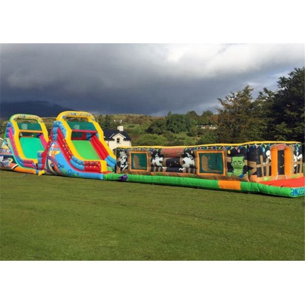 Buy Funny Outdoor Inflatable Obstacle Course Cartoon Multicolor Long Service Life at wholesale prices