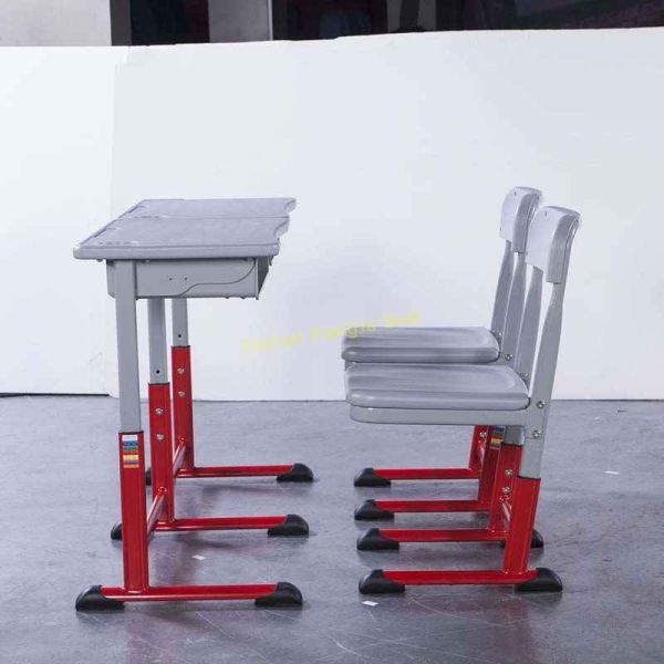 Durable HDPE Metal Material Double Desk And Chair Set Customized Color