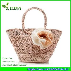 China LUDA Cornhusk Straw Totes Handmade Straw Bags on sale