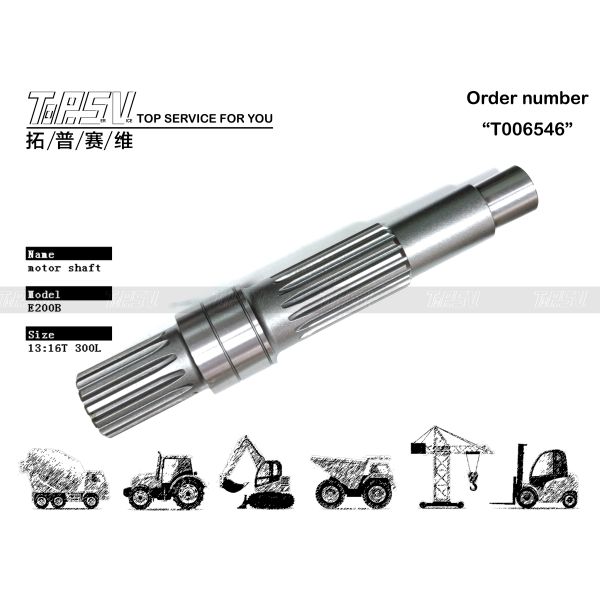 096-4372 Heat Treatment Steel E200B Excavator Travel Motor Shaft For Superior