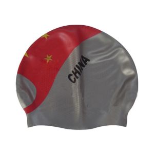 Chinese Flag Pattern Watertight Swim Cap Personalised Swimming Hat