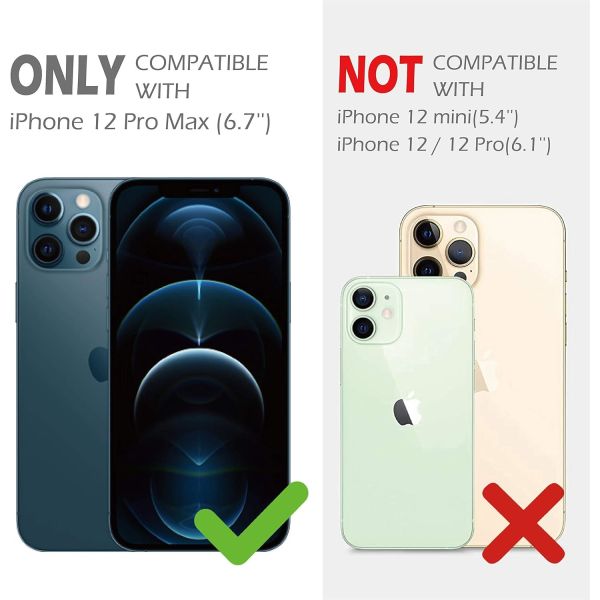 iPhone 12 Pro Max Case with Camera Cover & Kickstand, Duty Military Grade Armor Protection Cover,