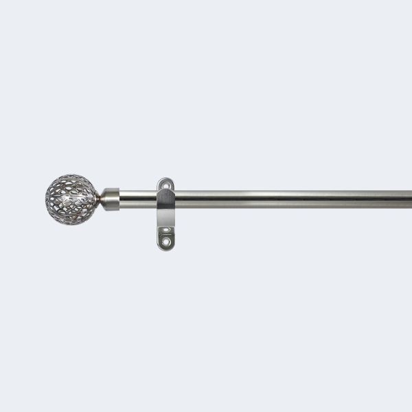 Buy Single Electroplated Curtain Rods Set With Iron Bracket 25MM Finials at wholesale prices