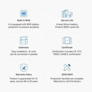 Communication CAN2.0 48V 100AH 5KWH Home Solar Battery Pack LiFePO4 Power Wall