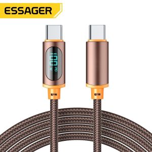Quality Essager PD Usb Type C To C Cable 5A 100w with Led Digital Display for sale