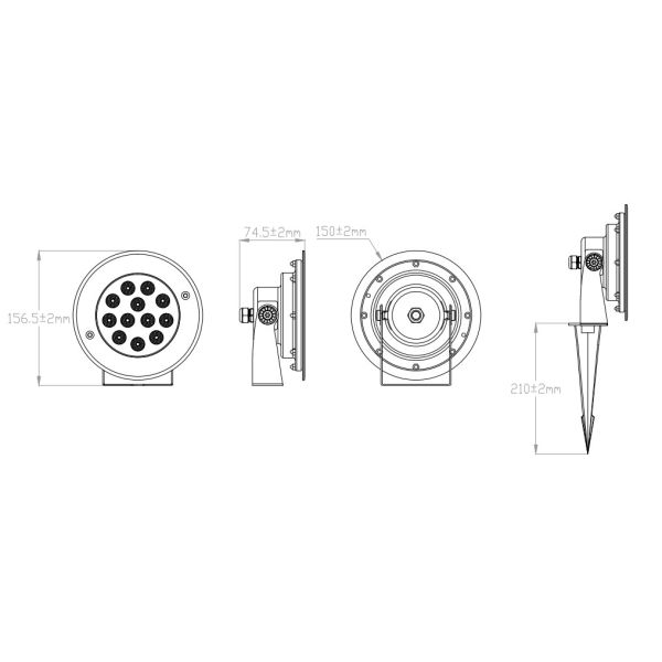 DC 24V 9W DMX512 Pin Type Bulb Waterproof IP68 SS316L Material RGB Switch Control