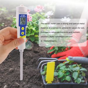 Soil EC Temperature Tester 2-in-1 Waterproof Meter With 0.00 - 4.00mS/cm Range