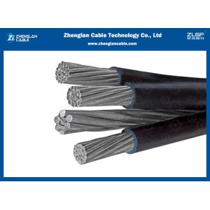 0.6/1KV Quadruplex Aerial Bundled Cable With Bare Messenger Conductor 3x25