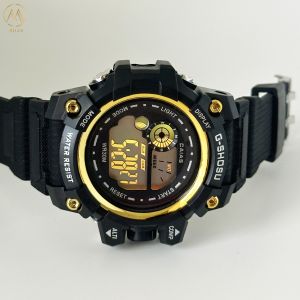 Quartz Digital Sports Watch Waterproof With Black Silicone Band