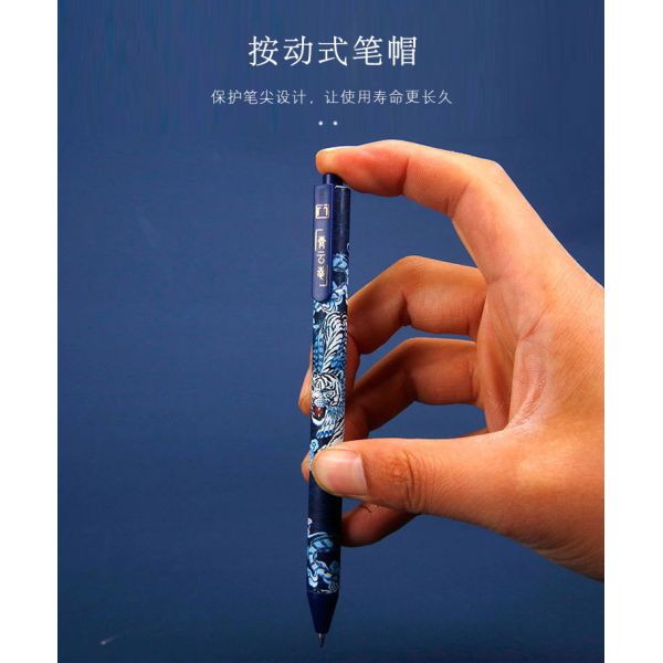 School Stationery Creative Black 0.5mm Gel-Ink Pen Set 4pcs featuring Retro Carbon Pen