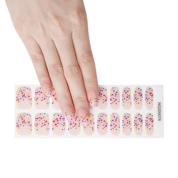 New design of Gel nail wraps eye cat semi cured gel strips factory price gel nail stickers