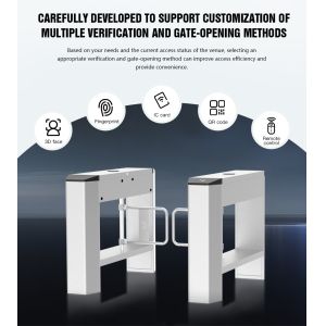 SS304 Swing Barrier Turnstile with 20W Motor Power 4 Pairs Infrared Detection