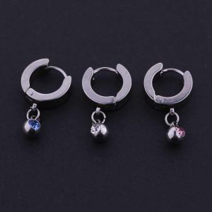 Latest Designs Surgical Steel Small Crystal Huggie Jewelry Hoop Earrings Women