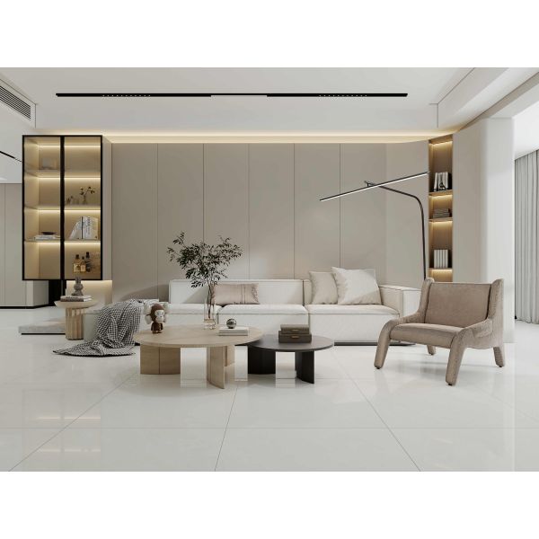 Buy Light Gray 800x800mm Polished Glazed Porcelain Floor Tiles at wholesale prices
