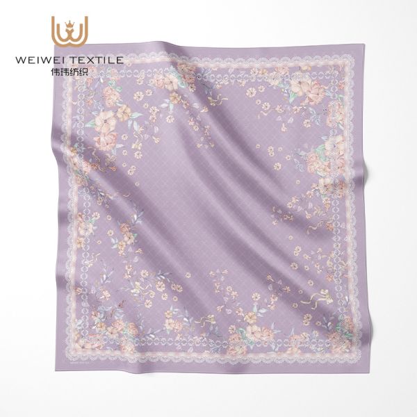 Premium Supplier Wholesale Headscarf Lady Floral Print Cotton Voile Smooth Feeling Polyester Square Floral Malaysian Women Hijab