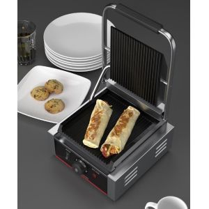 22x22 Electric Panini Grill Stainless Steel Single Contact Sandwich Press