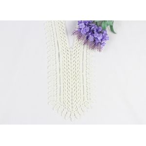 Cotton Embroidered Lace Neckline Applique Hollowed Out Trim For Couture Gown