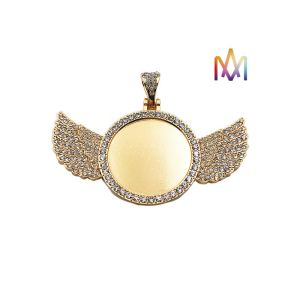 China Antifatigue Rustproof Round DIY Jewelry Charms With Wings on sale