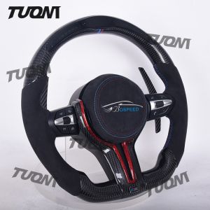 BMW Flat Bottom Carbon Fiber Steering Wheel Easy Installation High Durability