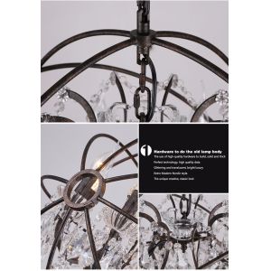 Rustic american style crystal globe Round chandelier (WH-CI-85)