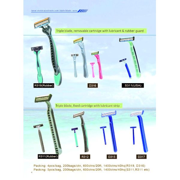 R312 triple blade disposable razor,shaving razor