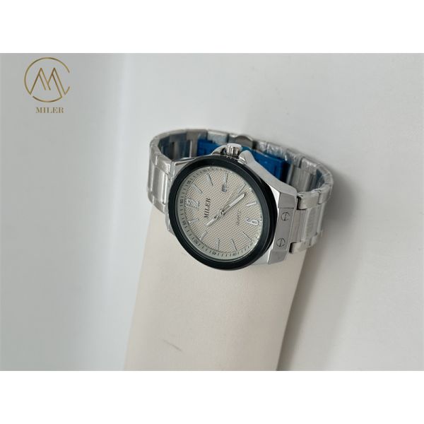 Luxury Waterproof Quartz Movement Watch Date Showing Stainless Steel Strap Wristwatch