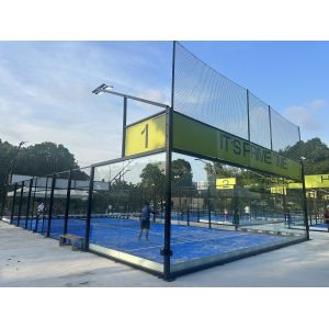 Complete Padel Court Solution Fencing Aluminum Frames Tempered Glass LED