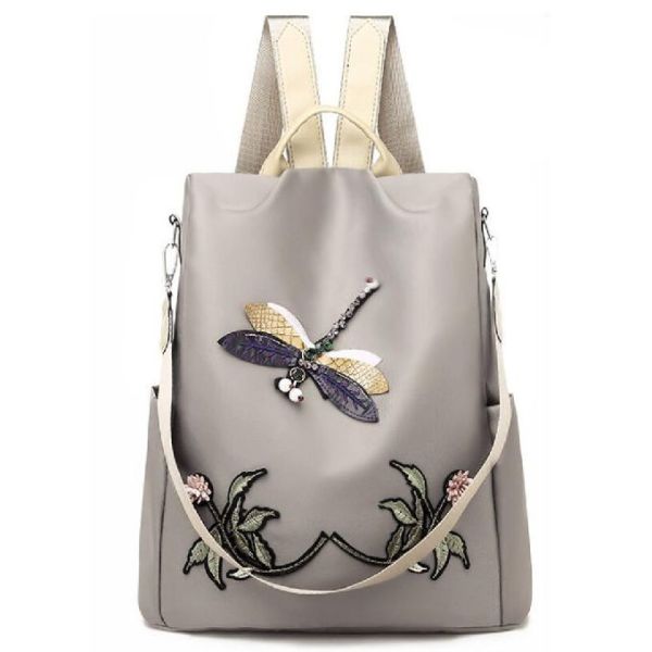 Buy 3d Embroidery Dragonfly Travel Polyester Womens Fashion Backpack at wholesale prices