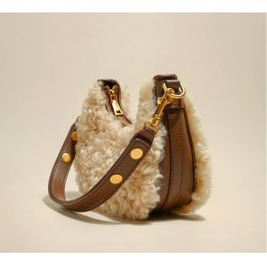 23cm 12cm Autumn Small Underarm Bag Underarm Lamb Saddle Bag